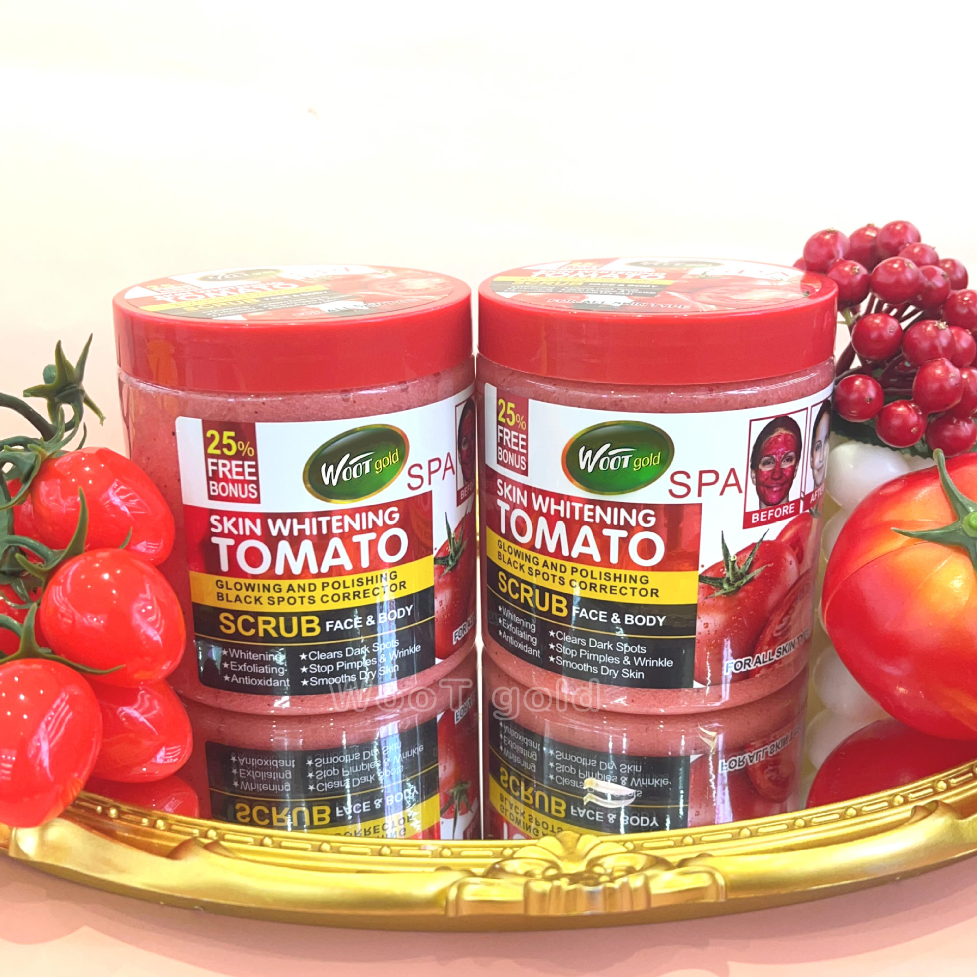 Cross-border tomato scrub 500g for facial and body exfoliation, scrubbing, chicken skin removal, bath salt export Application Scenario