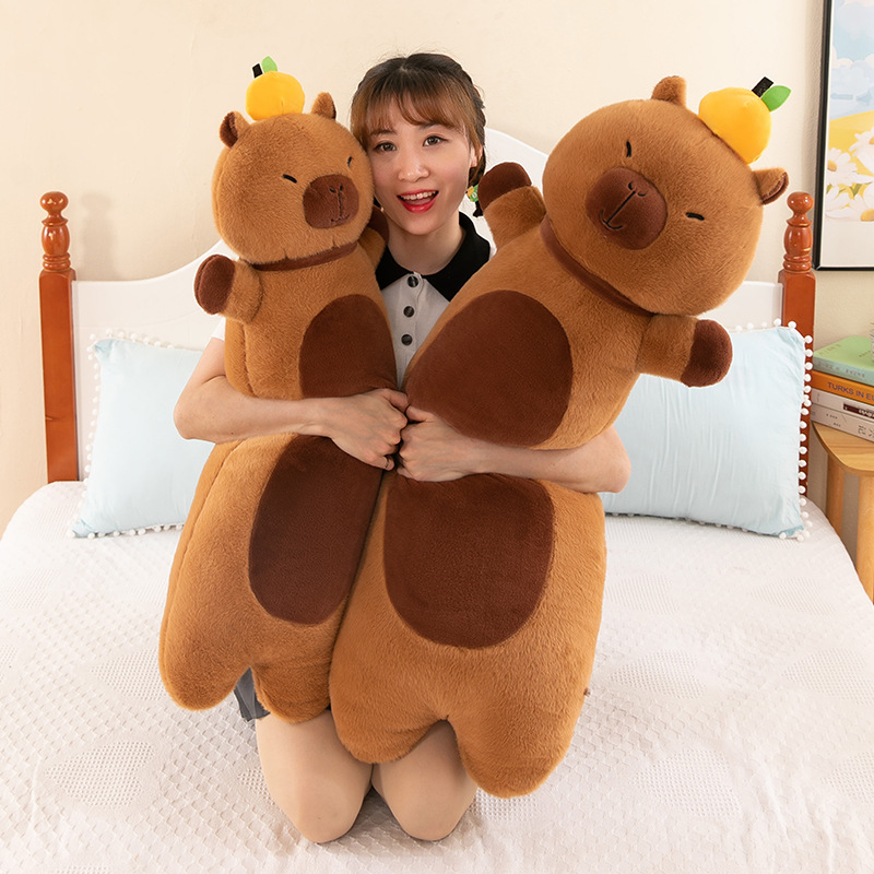 Wholesale of new laid-back capybara long throw pillows, Kapibara plush toy figurines, long leg pillows for sleeping, and cross-border products Specification drawing