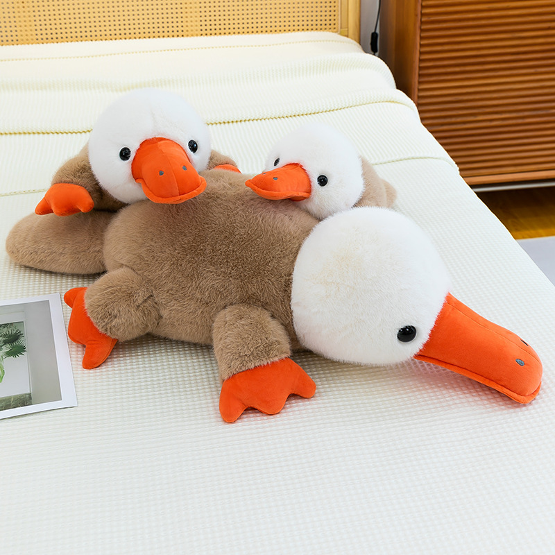 New color-blocked platypus plush toy, ugly and cute little duck, children's doll, birthday gift doll for girls details Picture