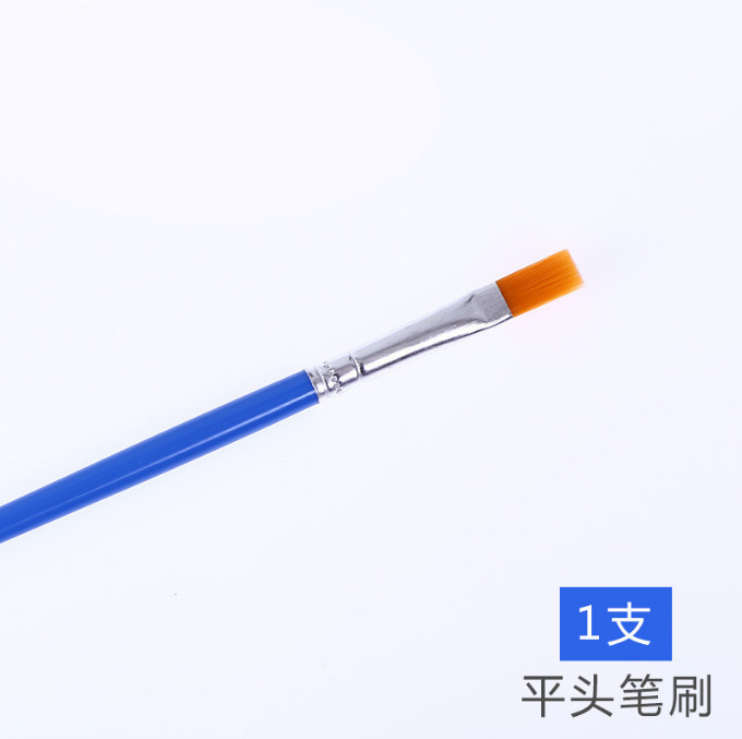 Children's painting brushes, doodles, coloring, acrylic watercolor paints, kindergarten outlining pens, brushstrokes, gouache, nylon brushes details Picture