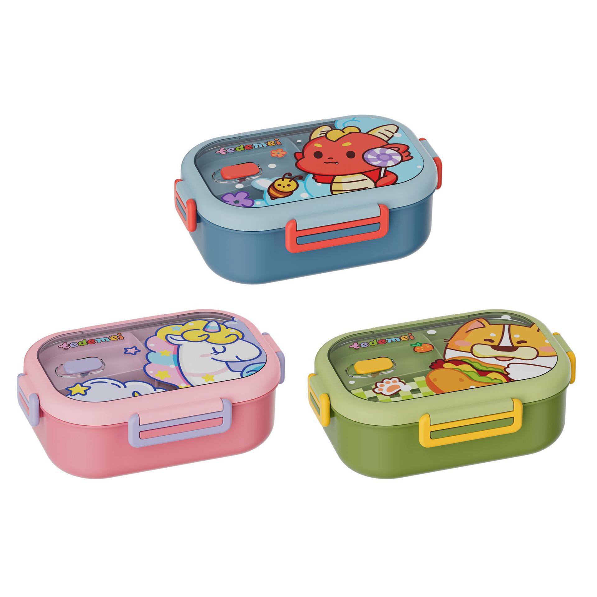 304 stainless steel sealed and insulated lunch box for children and students, portable and fresh-keeping, large-capacity compartmentalized lunch box Item Picture
