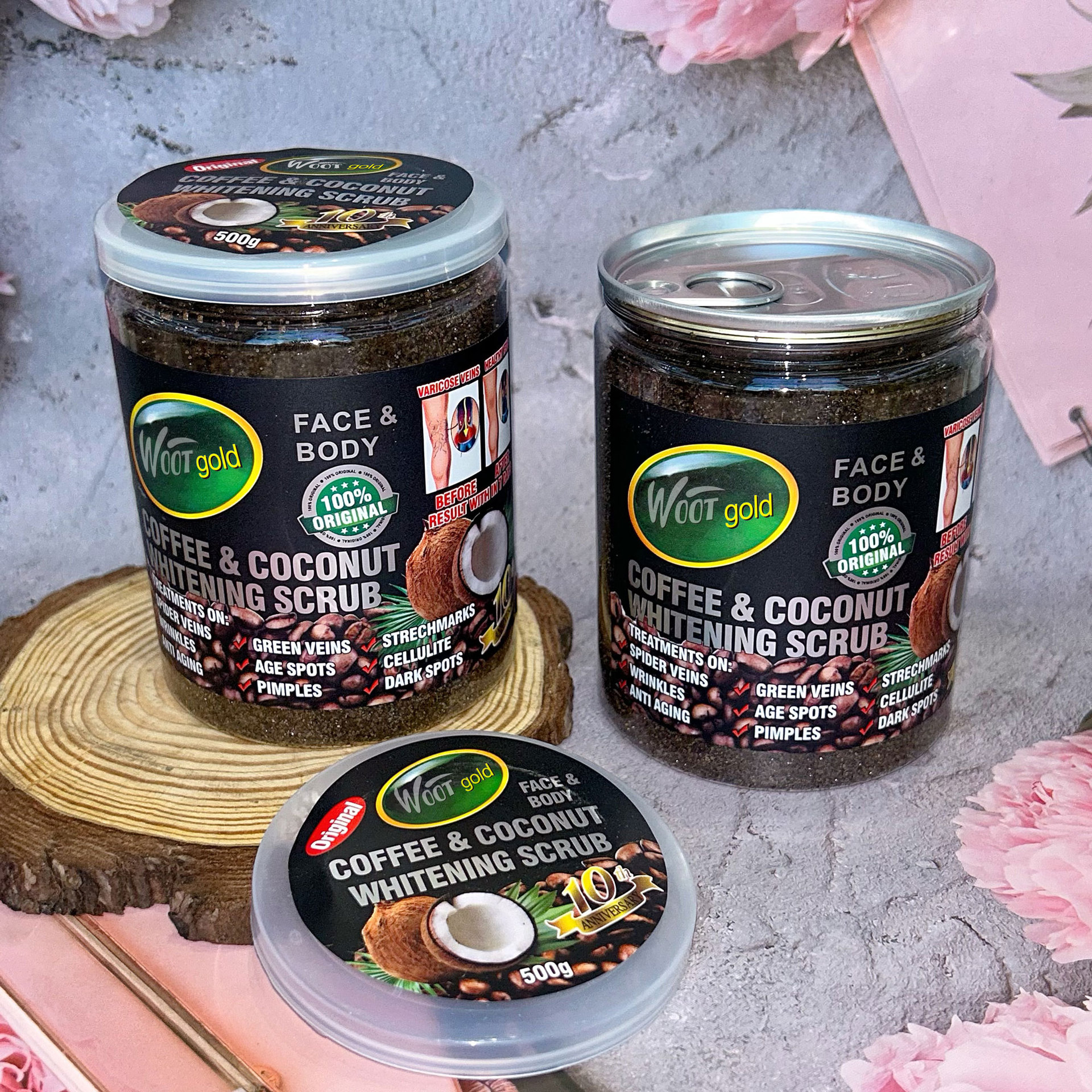 Cross-border can coffee scrub salt, full-body bath salt, exfoliating and chicken skin removal, bath salt 500g for export full figure