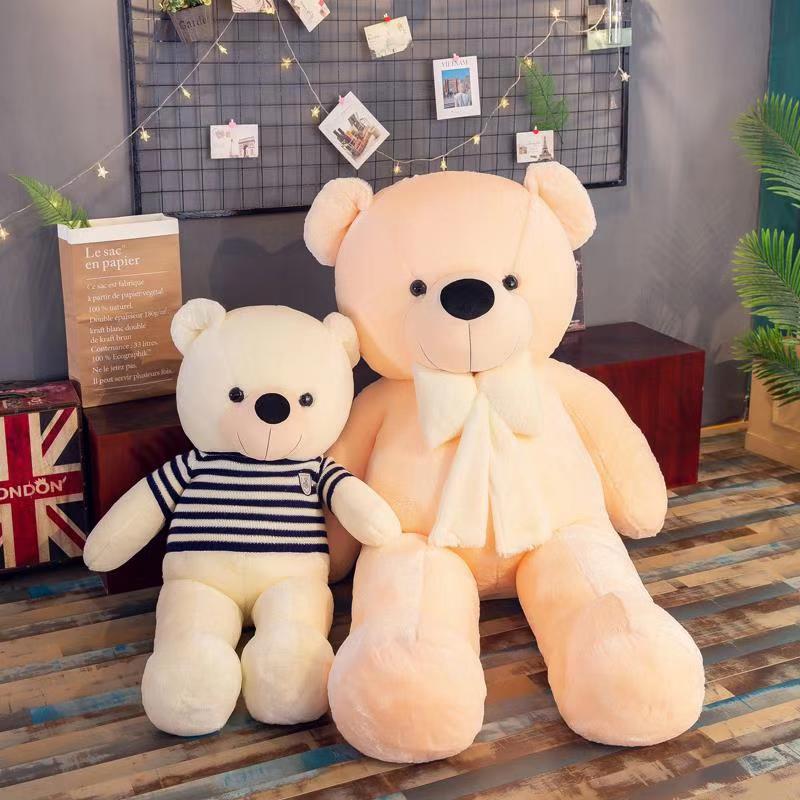 Creative large-sized hugging bear plush toy doll, bow tie sweater, bear children's doll for your girlfriend's birthday present full figure