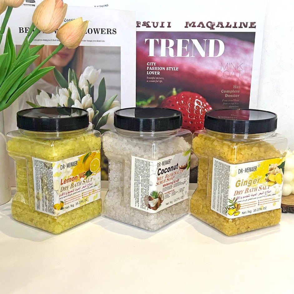 Cross-border milk crystal coarse salt 1kg Aloe vera rose bath salt Bath fragrance Exfoliation export wholesale Item Picture