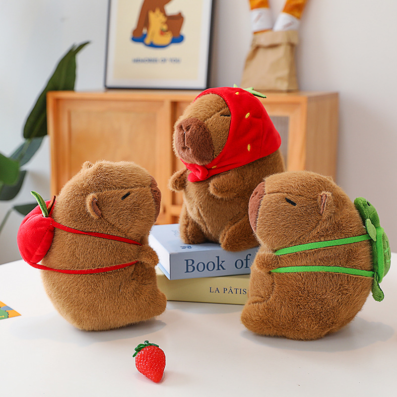 The snot bear Capibara plush toy, the popular Maillard Capybara wholesale doll, Capibara throw pillow full figure