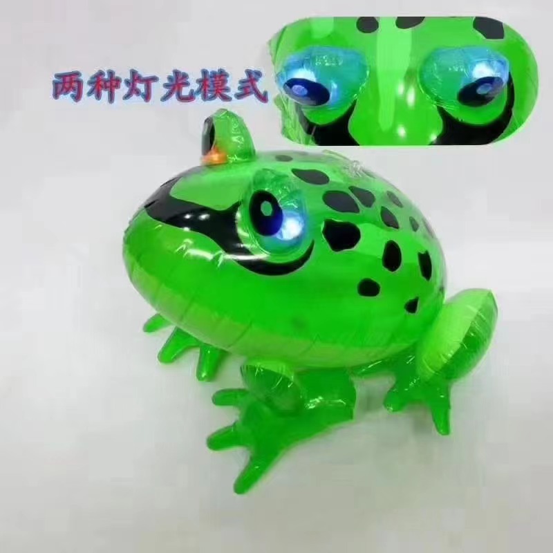 Wholesale PVC light-emitting inflatable toys, popular frog children's toys, large elastic frog balloons for night markets Specification drawing