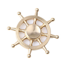 Brass navigator, fidget spinner, creative all-copper desktop decoration, stress-relieving magic tool, ship rudder, nautical steering wheel, rotating