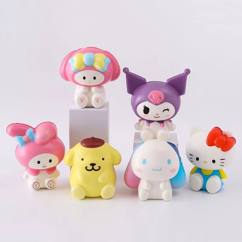 Sanrio stress-relieving doll PU slow rebound figurine Kuromi figurine Big Eared Dog Cute Cartoon toy Melody Specification drawing