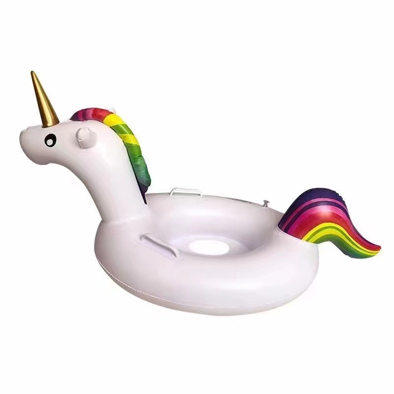 Wholesale of PVC material creative flamingo rainbow unicorn cute inflatable base rings for water inflatable swimming rings Application Scenario
