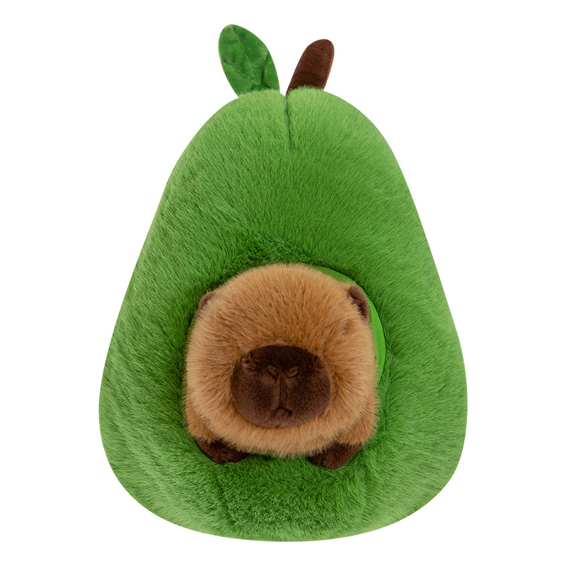 Wholesale of cross-border cute Kapibara figurines, avocado capybara dolls, plush toys, detachable sleeping pillows Item Picture