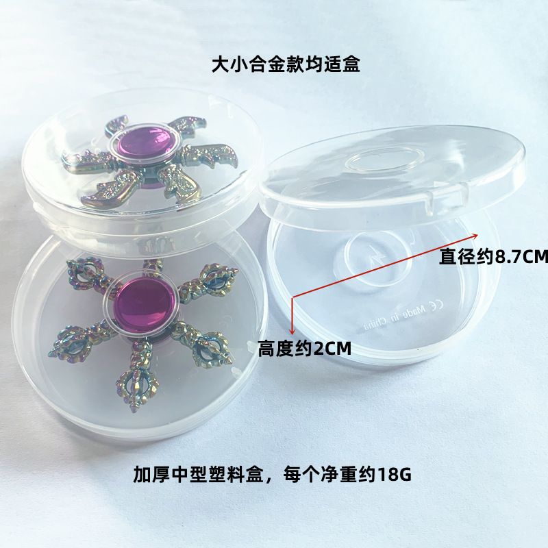 [Rongzu] Factory direct supply of transparent plastic finger gyroscope packaging boxes, wholesale of special round boxes for finger gyroscopes Specification drawing