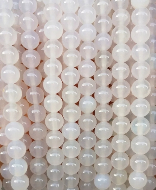 6m圆珠批发 白玛瑙圆珠 手工串珠饰品配件 半成品批发diy