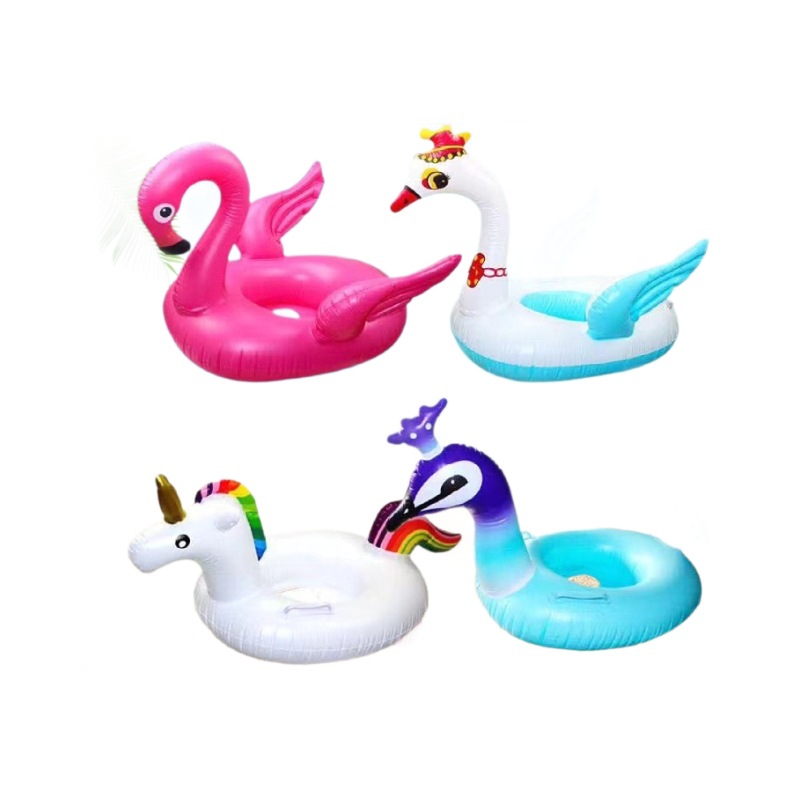 Wholesale of PVC material creative flamingo rainbow unicorn cute inflatable base rings for water inflatable swimming rings Item Picture