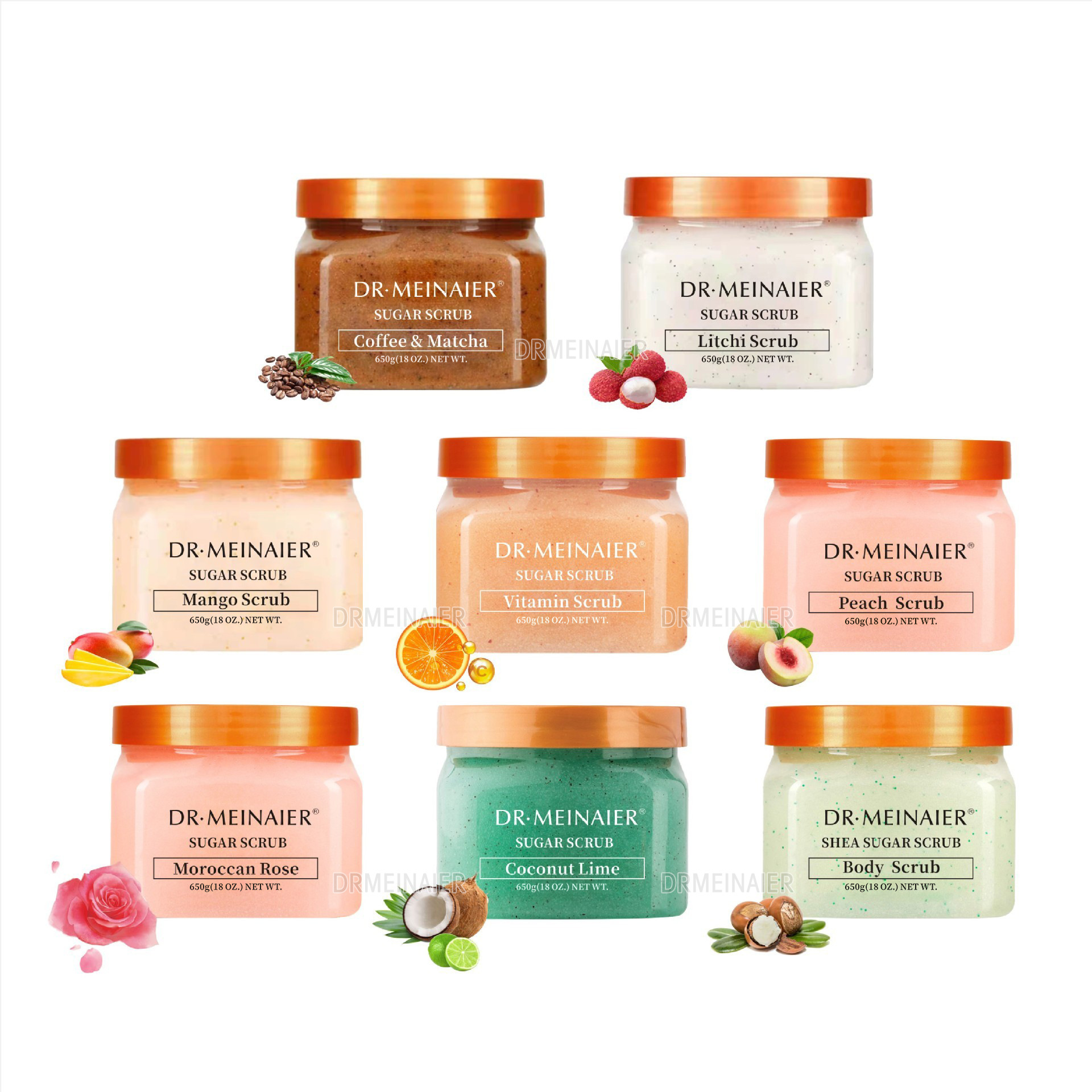 Cross-border exclusive supply of Beirun fruit Sugar, Scented Scrub, Bath salt, chicken skin, dead skin and keratin remover, wholesale for export full figure