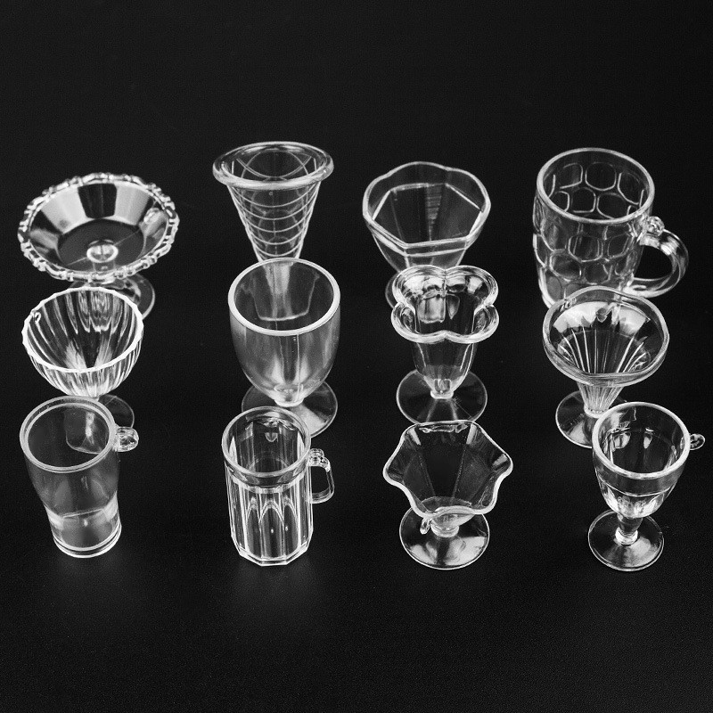 Transparent ice cream crystal cup, plastic ultra-light clay accessories, cream soil simulation tools, DIY children's toy batch details Picture