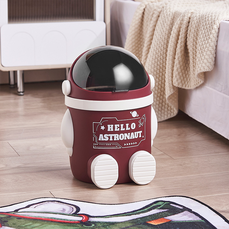 The S81-SF-400 trash can is a new household model. It is cute and has a large capacity for the living room, bedroom, kitchen and bathroom with a cover detail image 3