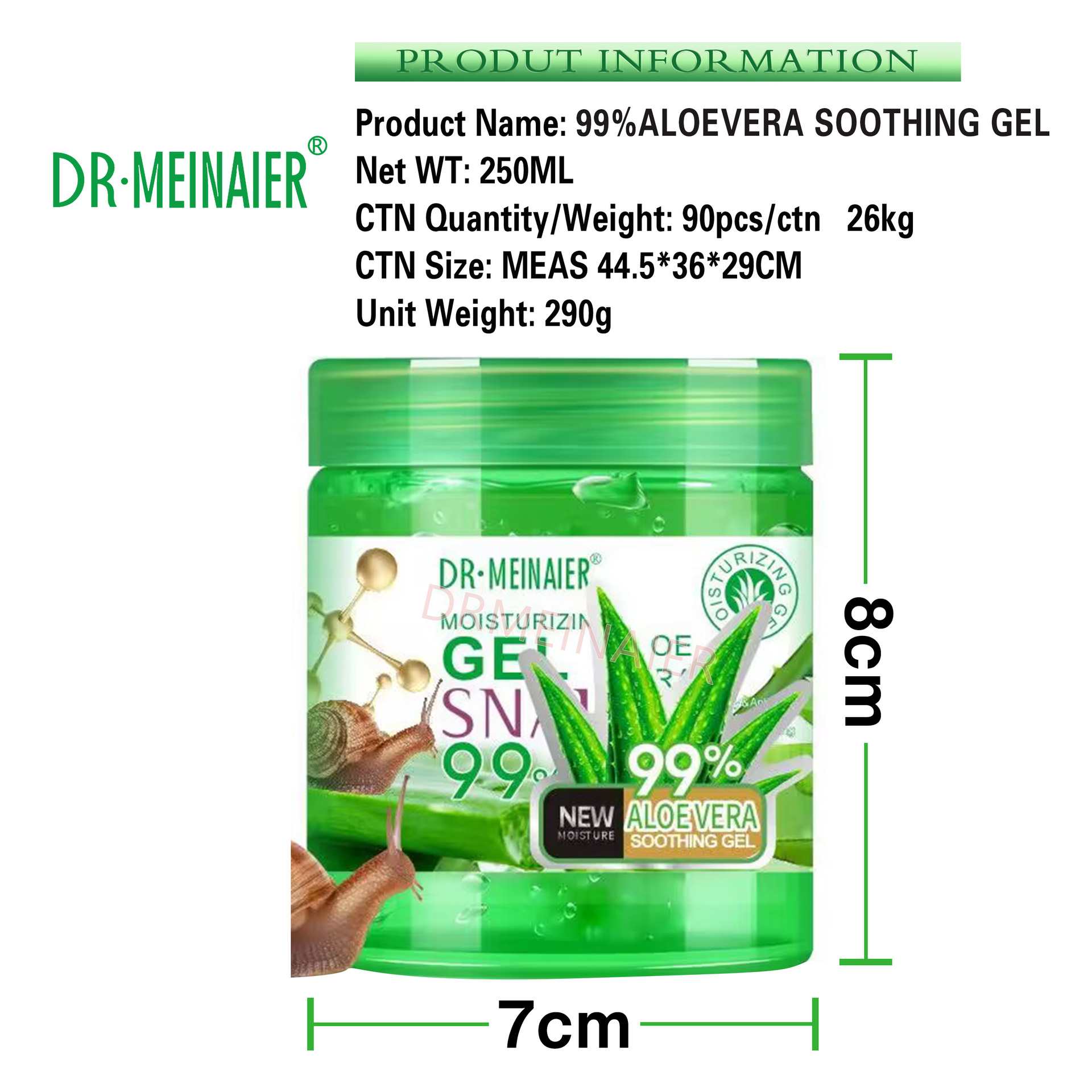 Cross-border snail aloe Vera gel Moisturizing Application leave-in Mask, night Moisturizing Repair cream, Aloe vera gel for export Item Picture