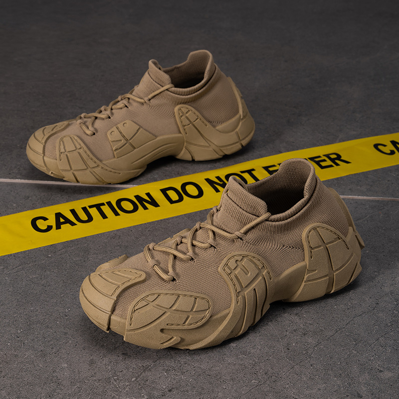 Men's shoes, dad shoes, Fei-woven mesh, versatile casual shoes, breathable single shoes, thick-soled sports shoes, Fei-woven octopus shoes details Picture