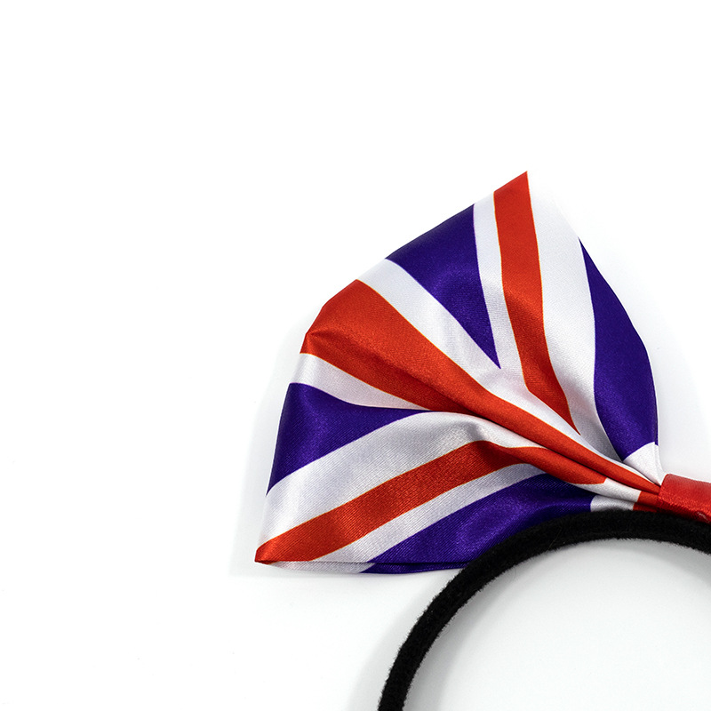 Chuangdong Flag Amazon Independence Day hairband bow decoration US National Day hairpin Party Accessories and props customization details Picture