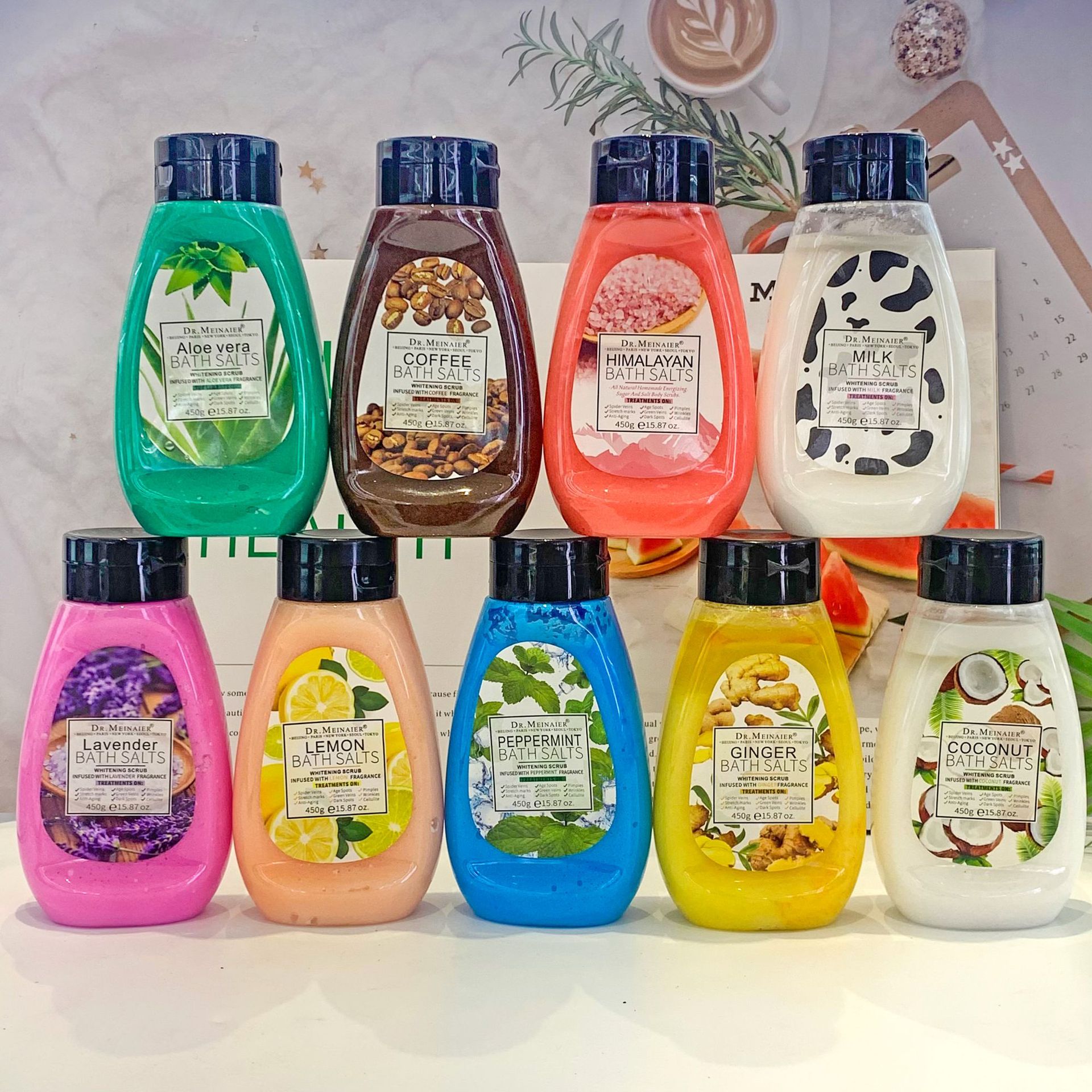 Wholesale of strawberry scrub bath salt, deep exfoliating scrub body wash, coffee scrub paste and wet salt from our factory full figure