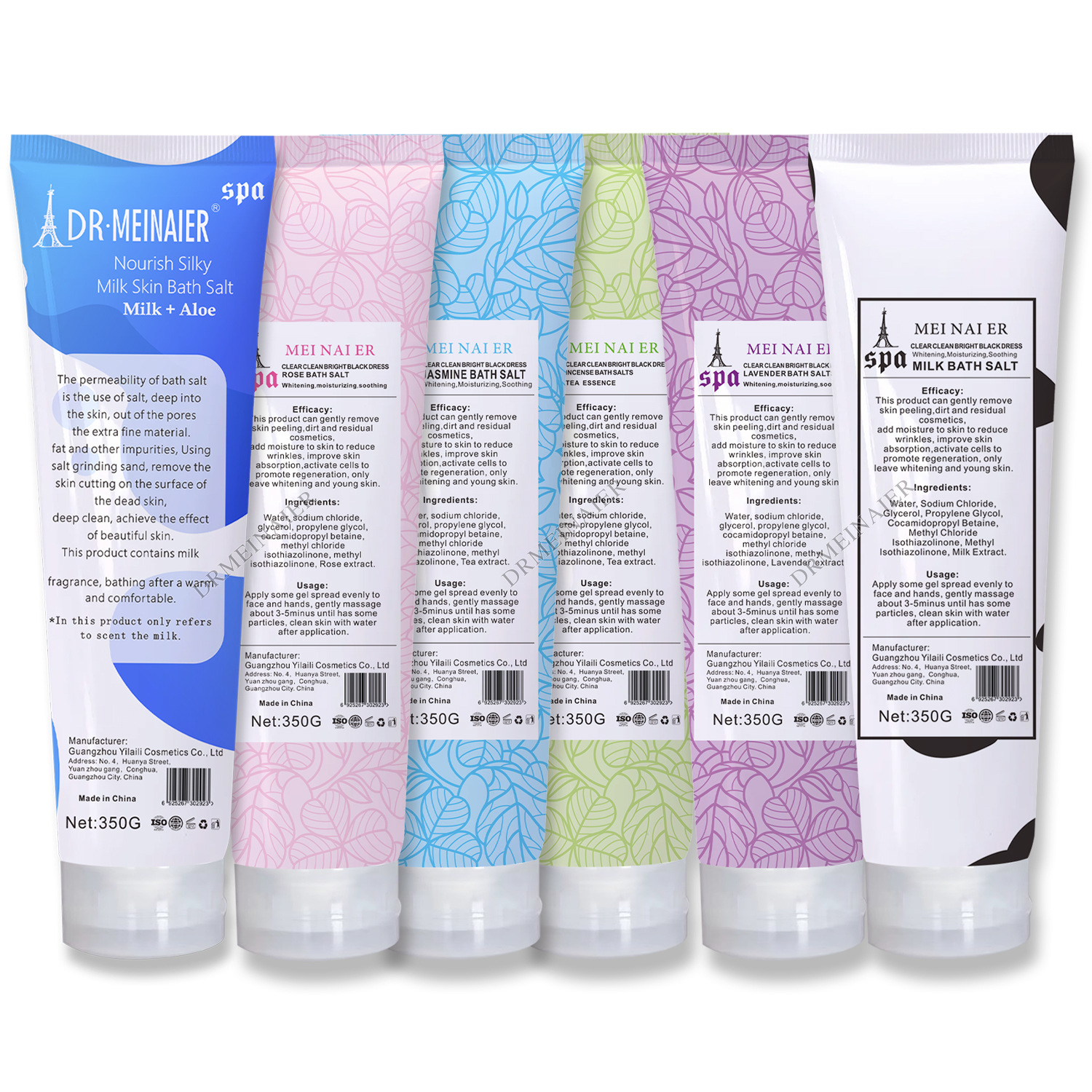 Cross-border foreign trade exfoliating scrub bath salt for dead skin, deep cleansing of the face and body, bath salt for skin rejuvenation scrub Specification drawing