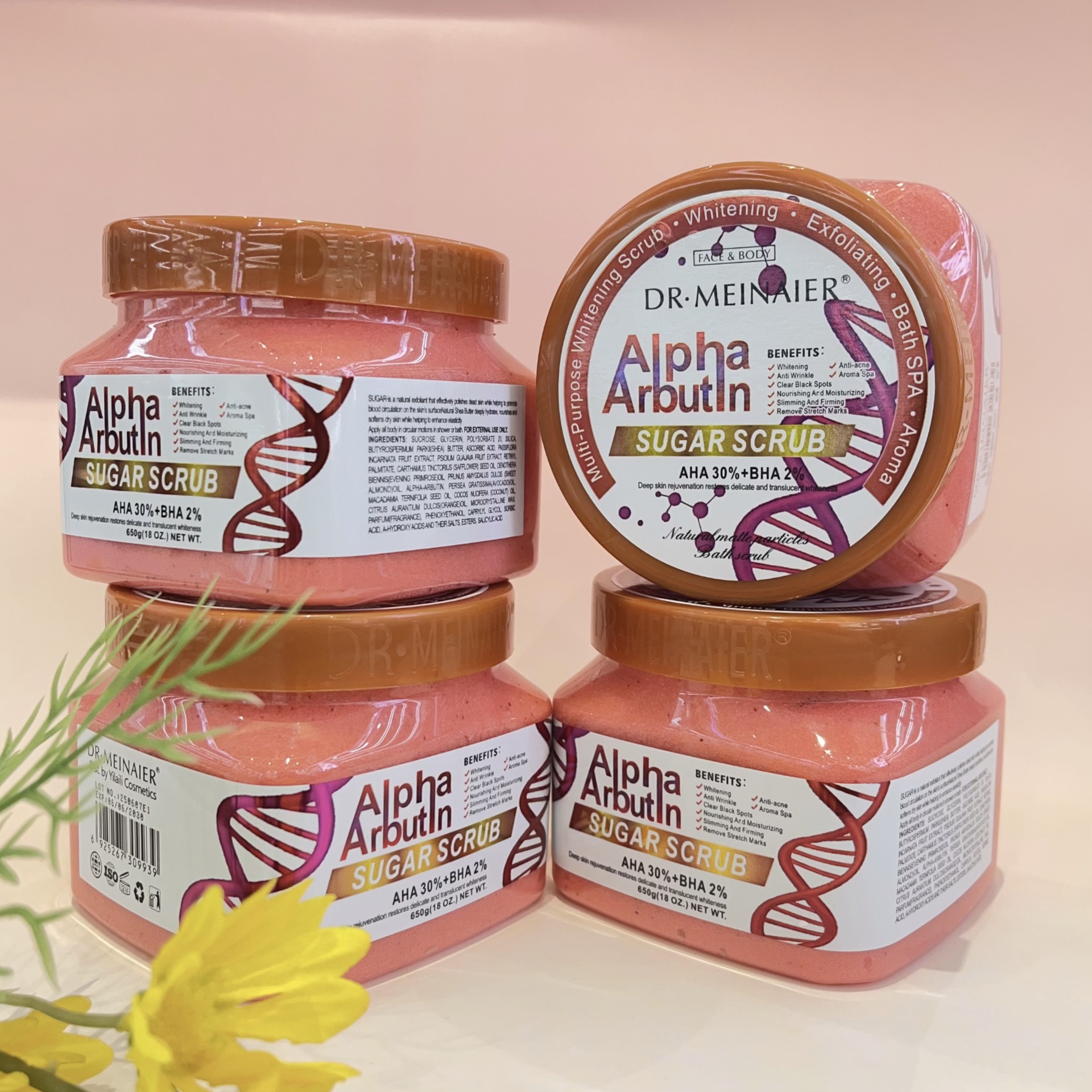 Cross-border arbutin ground sugar bath salt 650g body exfoliating wet salt whole body sea salt export details Picture