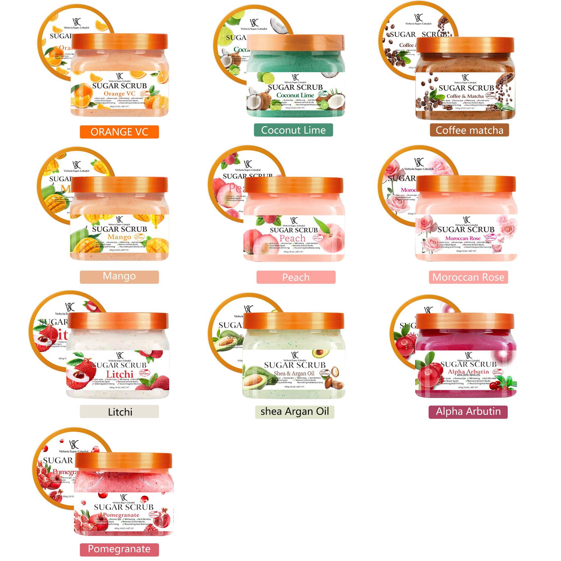 Cross-border natural pure sugar scrub, premium fruit fragrance Bath, Moisturizing, Exfoliating bath salt, body bath salt Specification drawing