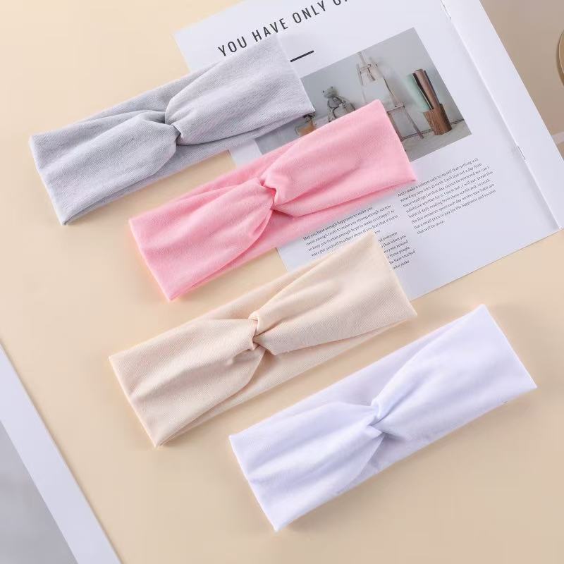 Cross-border European and American style cotton hair bands, ribbon sports headwear, SPA hair accessories and hair bands are fashionable and versatile