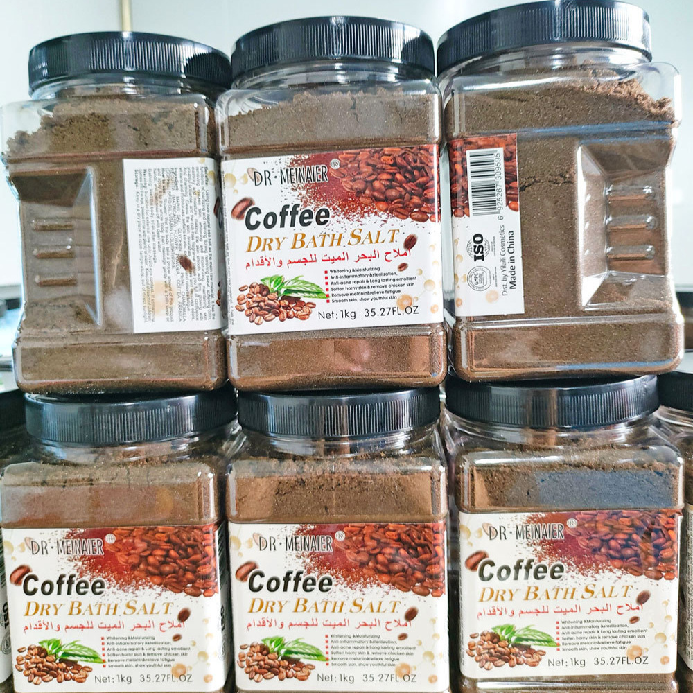 Cross-border 1 kilogram Coffee Scrub bath salt Scrub fragrance Body bubble Sea Salt Exfoliation Wet salt Coffee Application Scenario