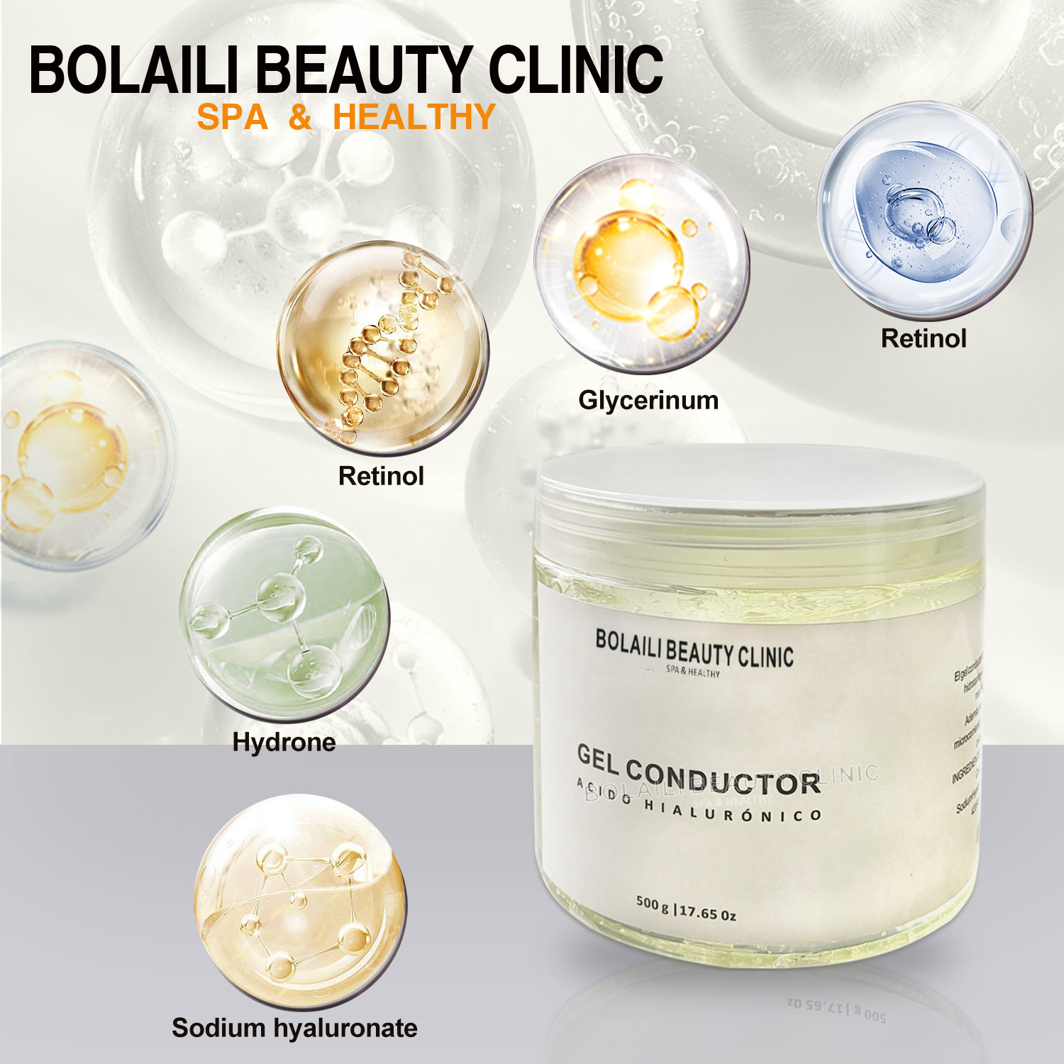 Cross-border facial gel hyaluronic acid gel hydrating, moisturizing and firming equipment introduction massage gel export wholesale details Picture