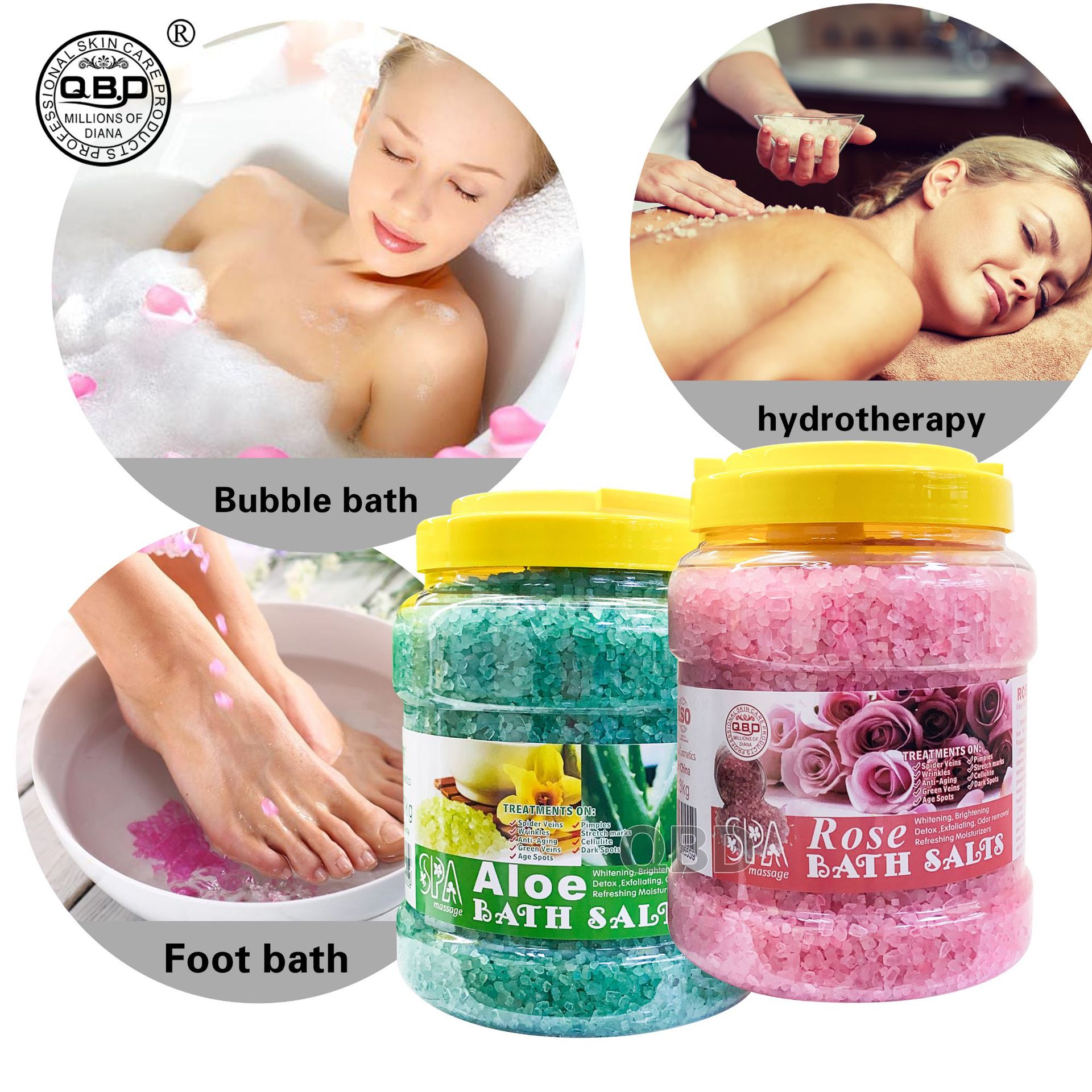 Cross-border 3KG coarse-grained crystal bath salt, milk rose, natural sea salt, full-body exfoliating, chicken skin brightening details Picture
