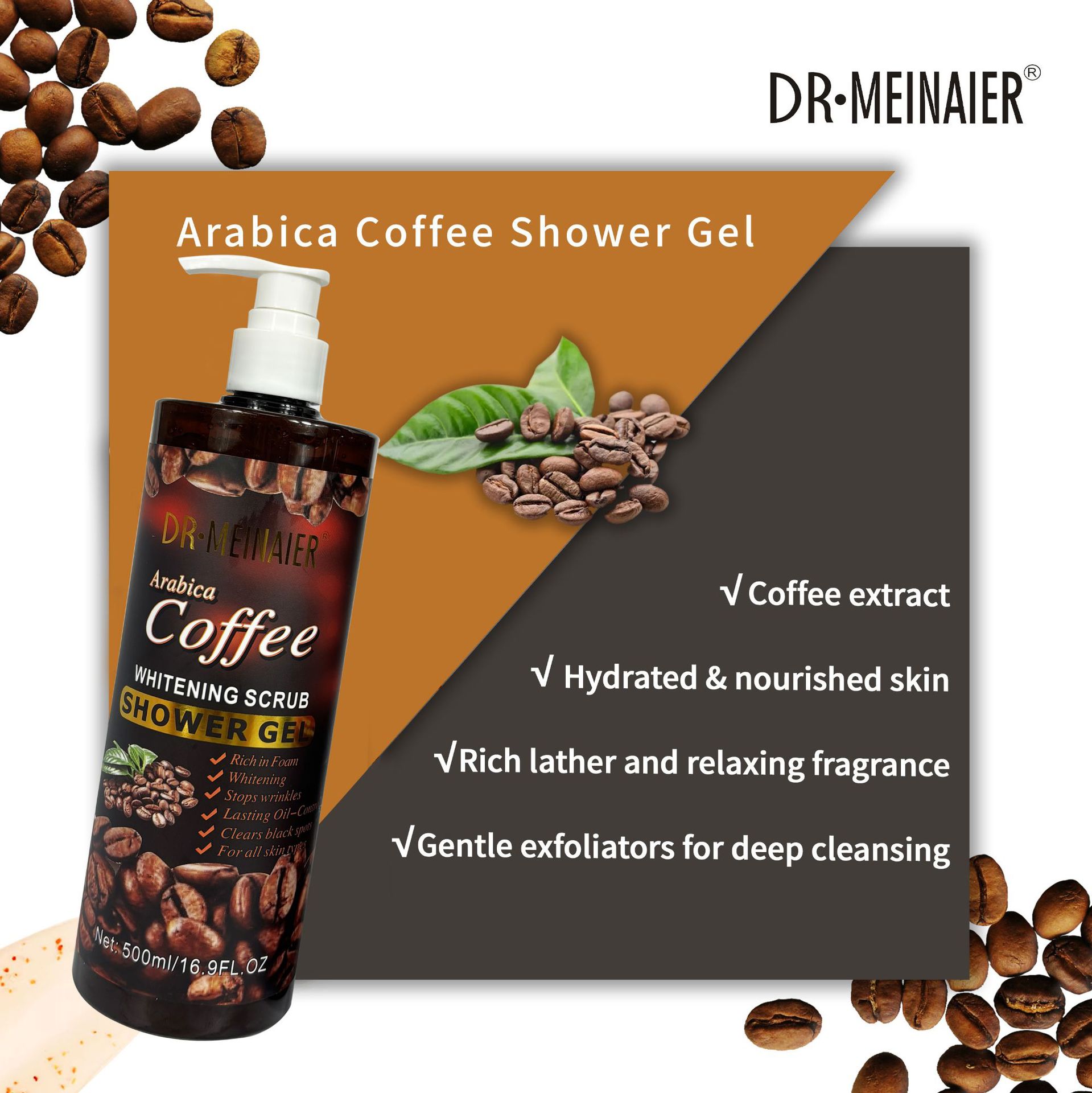 Cross-border exclusive brightening and moisturizing coffee scrub body wash, chicken skin removal bubble body gel, smooth skin wholesale Application Scenario