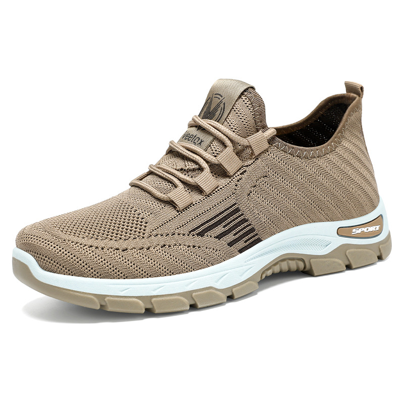 Men's casual shoes, cross-border trade men's shoes, breathable and non-smelly feet, Dad's shoes, single shoes, flying woven sports shoes, men's shoes Item Picture