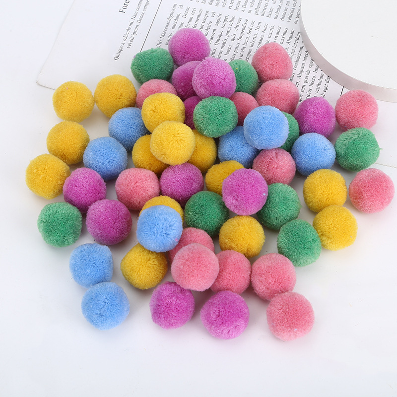 志斌毛球 毛球开司米毛绒球 厂家彩色粗毛线球腈纶毛球帽子配件 毛绒球现货批发