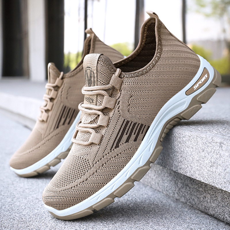 Men's casual shoes, cross-border trade men's shoes, breathable and non-smelly feet, Dad's shoes, single shoes, flying woven sports shoes, men's shoes Specification drawing