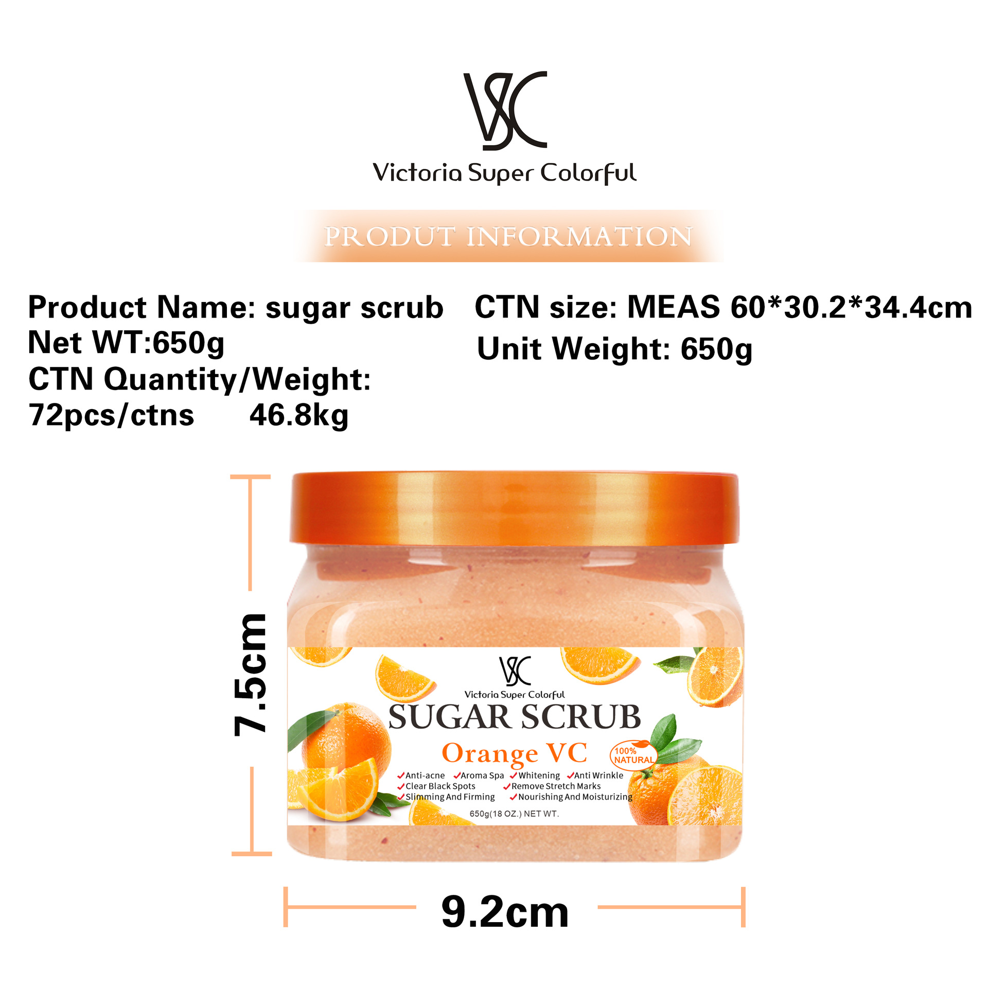 Cross-border natural pure sugar scrub, premium fruit fragrance Bath, Moisturizing, Exfoliating bath salt, body bath salt Item Picture