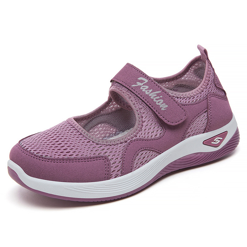 Women's shoes, versatile shoes for middle-aged and elderly mothers, soft-soled shoes that don't tiring the feet, flat shoes, breathable Velcro, casual shoes, single shoes Item Picture