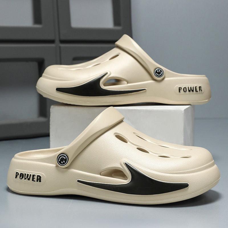 Men's clogs, breathable flip-flops, EVA sandals with a feeling of stepping on poop, thick-soled comfortable casual shoes for outerwear details Picture