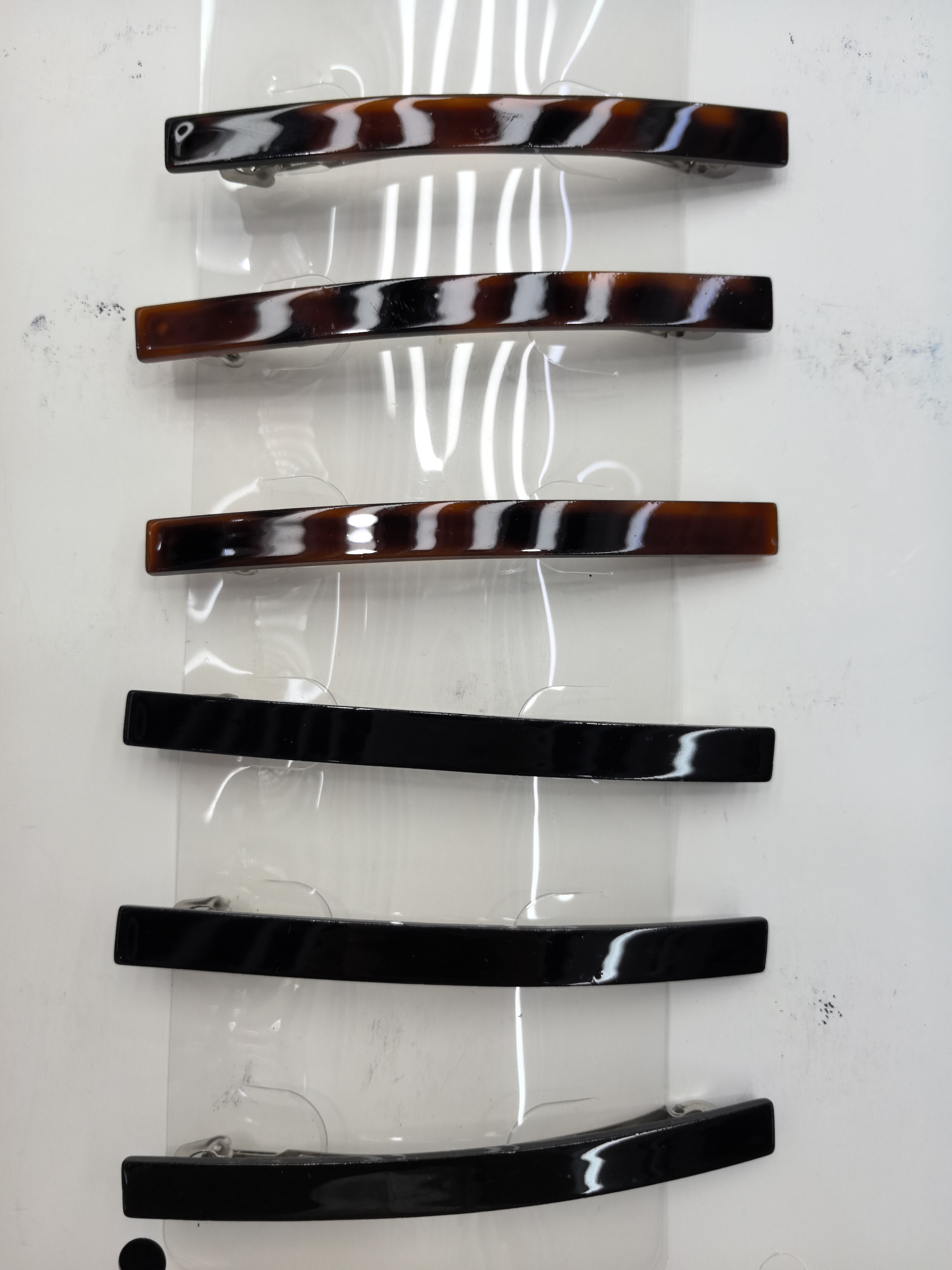 {伊莎饰品} 亚克力材质 时尚 优雅 简约 气质 弹簧夹 一字夹 中号发夹 {12个装}  型号 260发夹