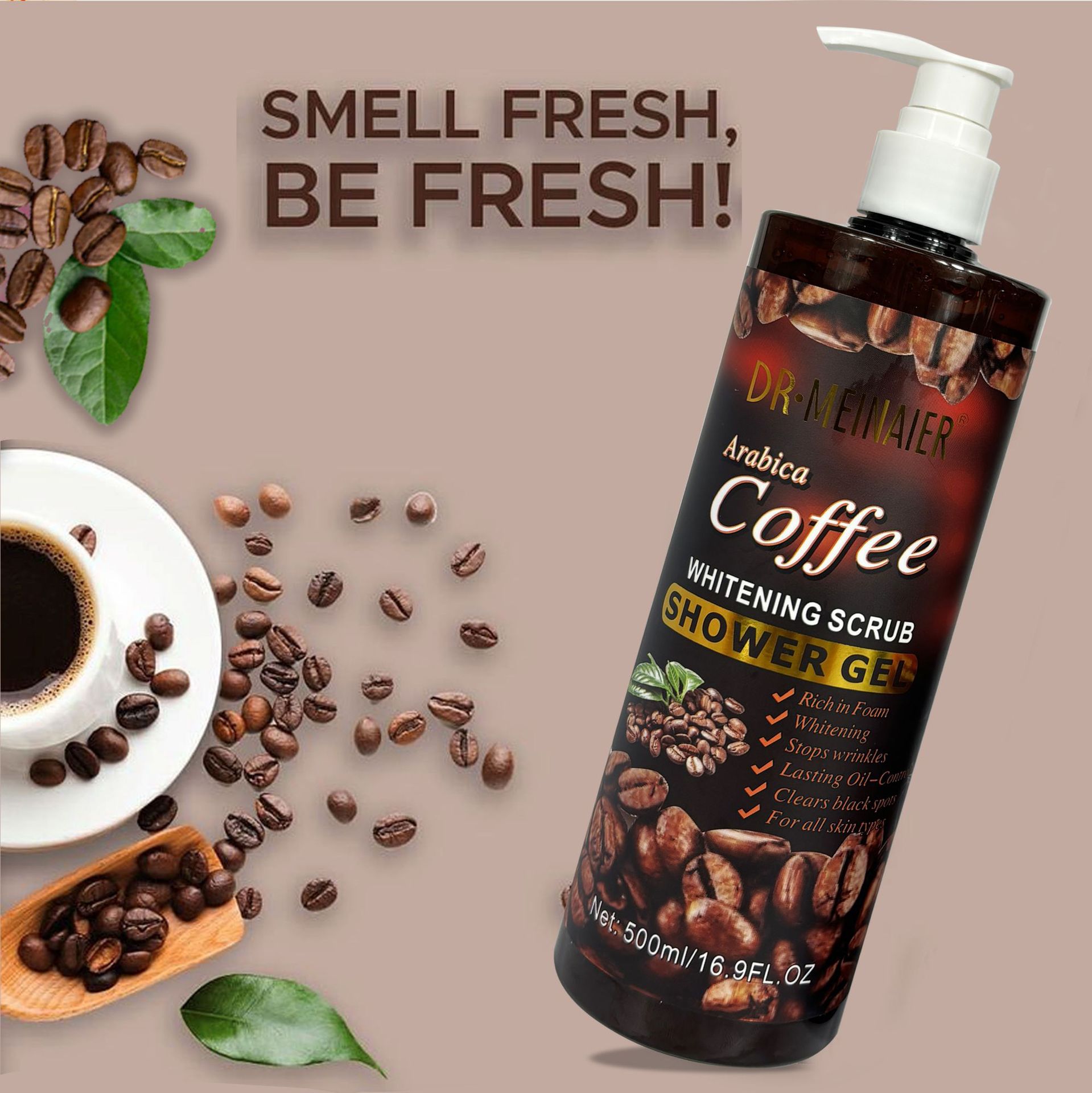 Cross-border exclusive brightening and moisturizing coffee scrub body wash, chicken skin removal bubble body gel, smooth skin wholesale Specification drawing