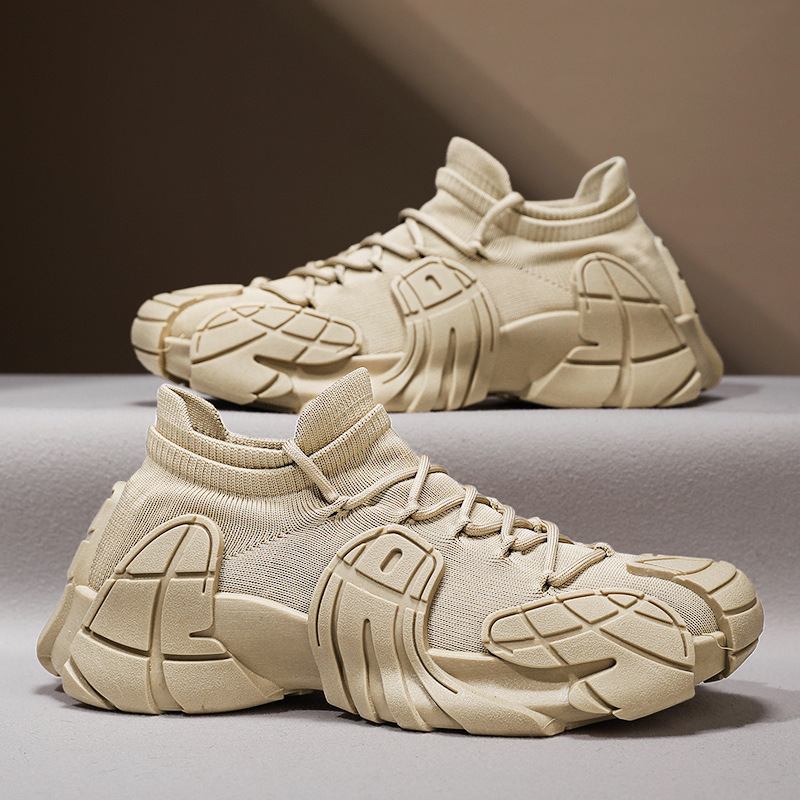 Men's shoes, dad shoes, Fei-woven mesh, versatile casual shoes, breathable single shoes, thick-soled sports shoes, Fei-woven octopus shoes full figure