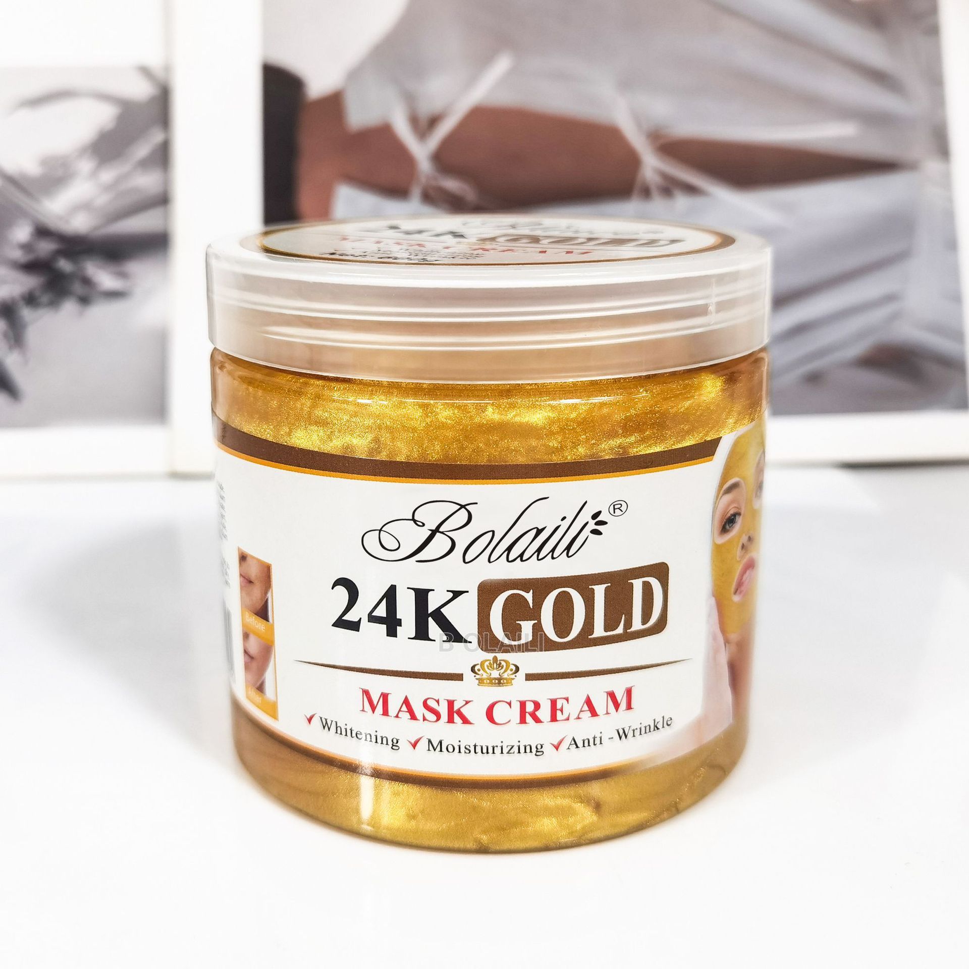 Cross-border 24K gold gel mask Cream Moisturizing, hydrating, repairing and sleeping mask, 600g export face cream details Picture