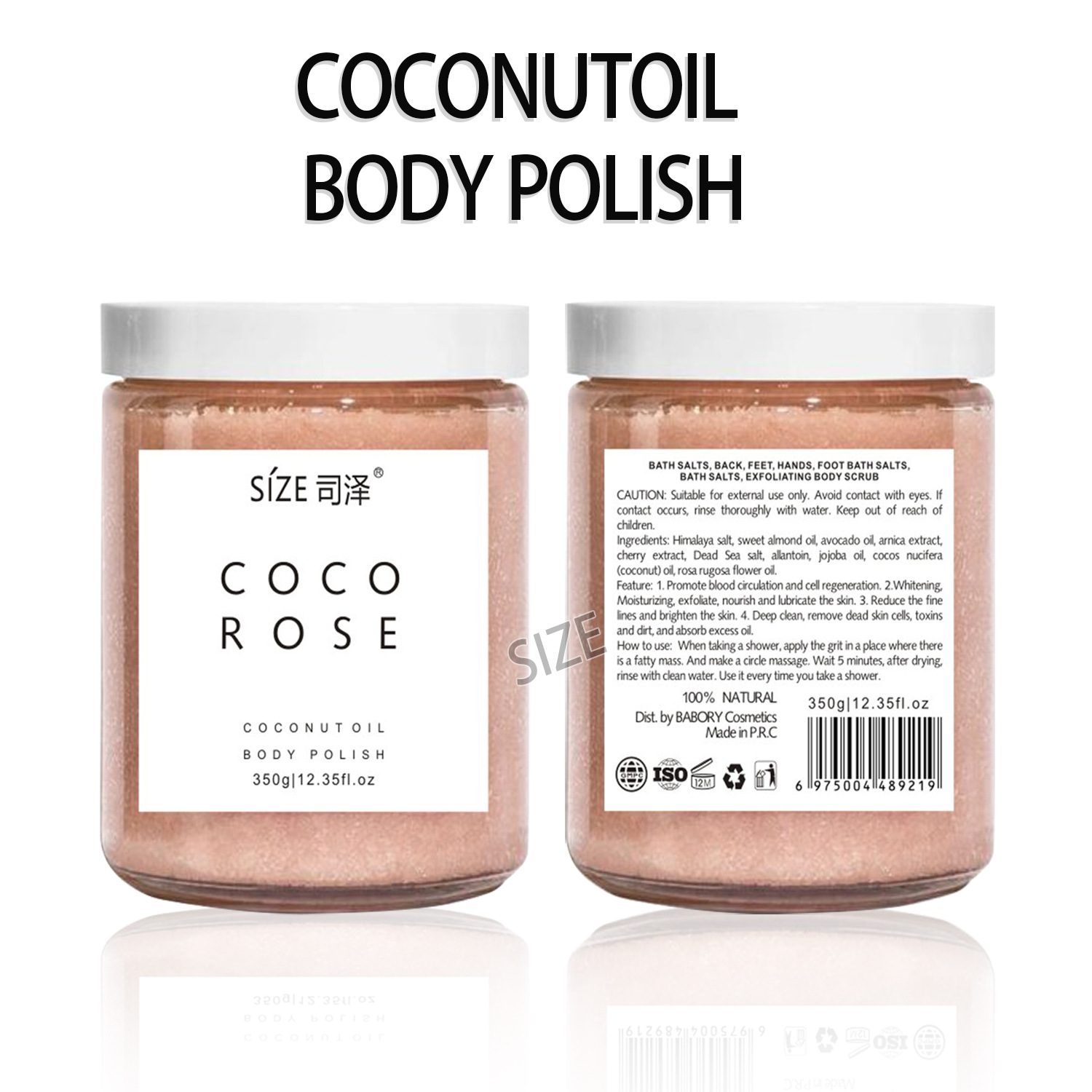 Cross-border foreign trade scrub salt Bath salt Exfoliating and chicken skin Removing Rose coco Scrub Cream Bath Salt Wet Salt 350g Item Picture