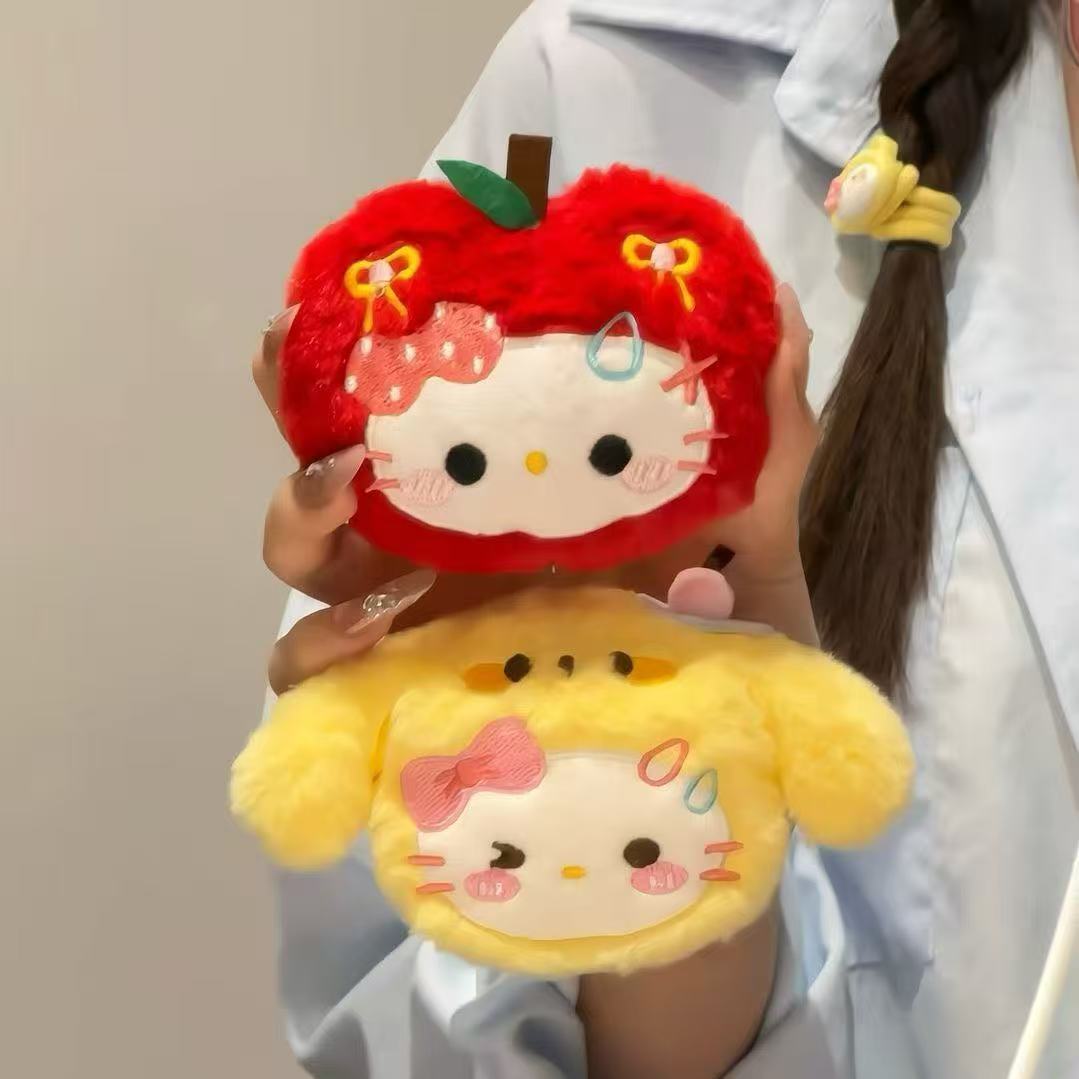 可爱创意小猫吱吱叫挂件毛绒公仔布丁kitty草莓熊玩偶包包配饰辅料配件