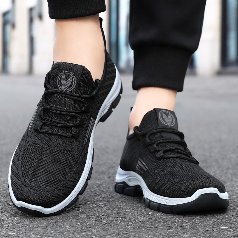 Men's casual shoes, cross-border trade men's shoes, breathable and non-smelly feet, Dad's shoes, single shoes, flying woven sports shoes, men's shoes Application Scenario