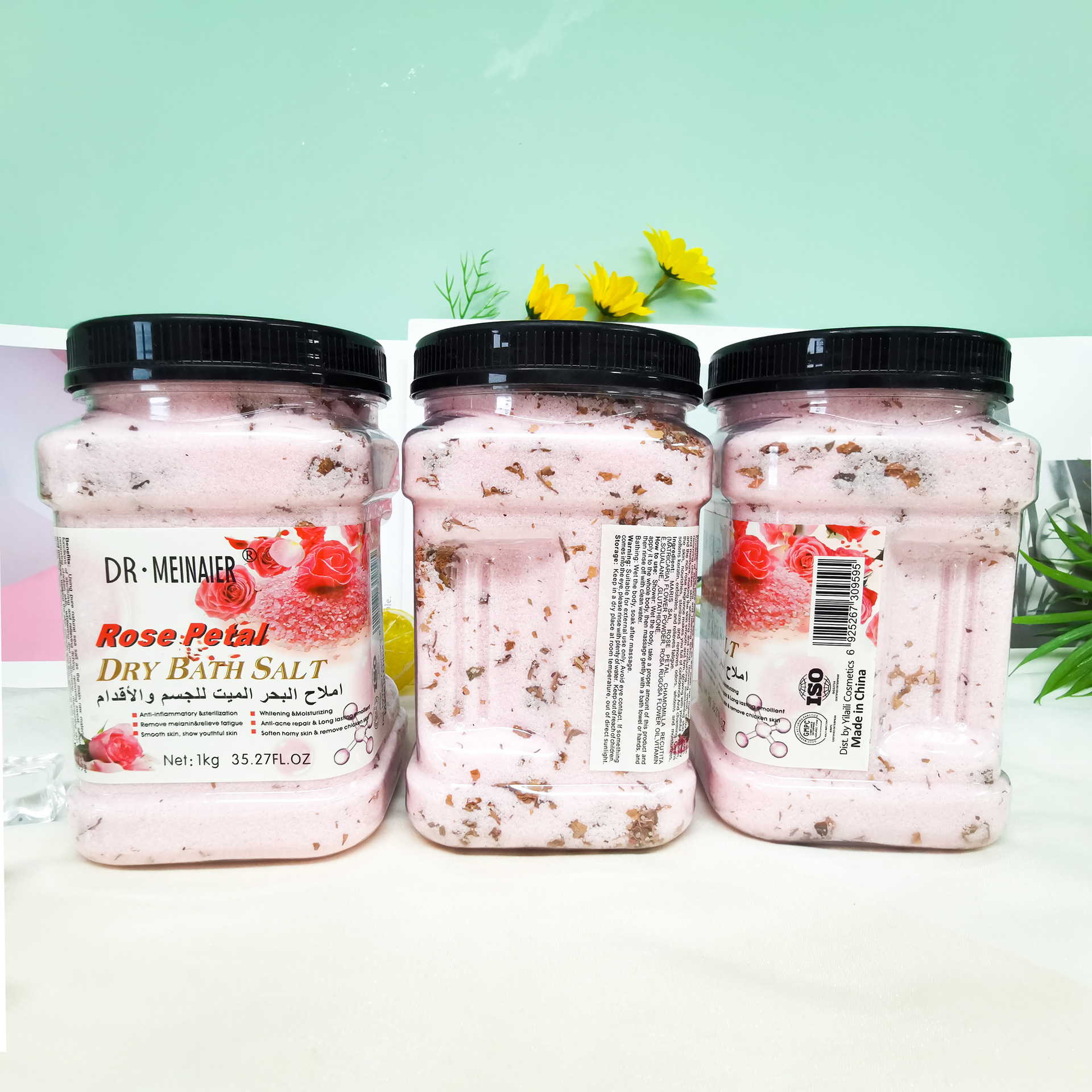 Cross-border 1kg Petal Bath salt Exfoliating, scrubbing, deep cleansing, removing chicken skin, brightening, scrubbing bath salt Application Scenario