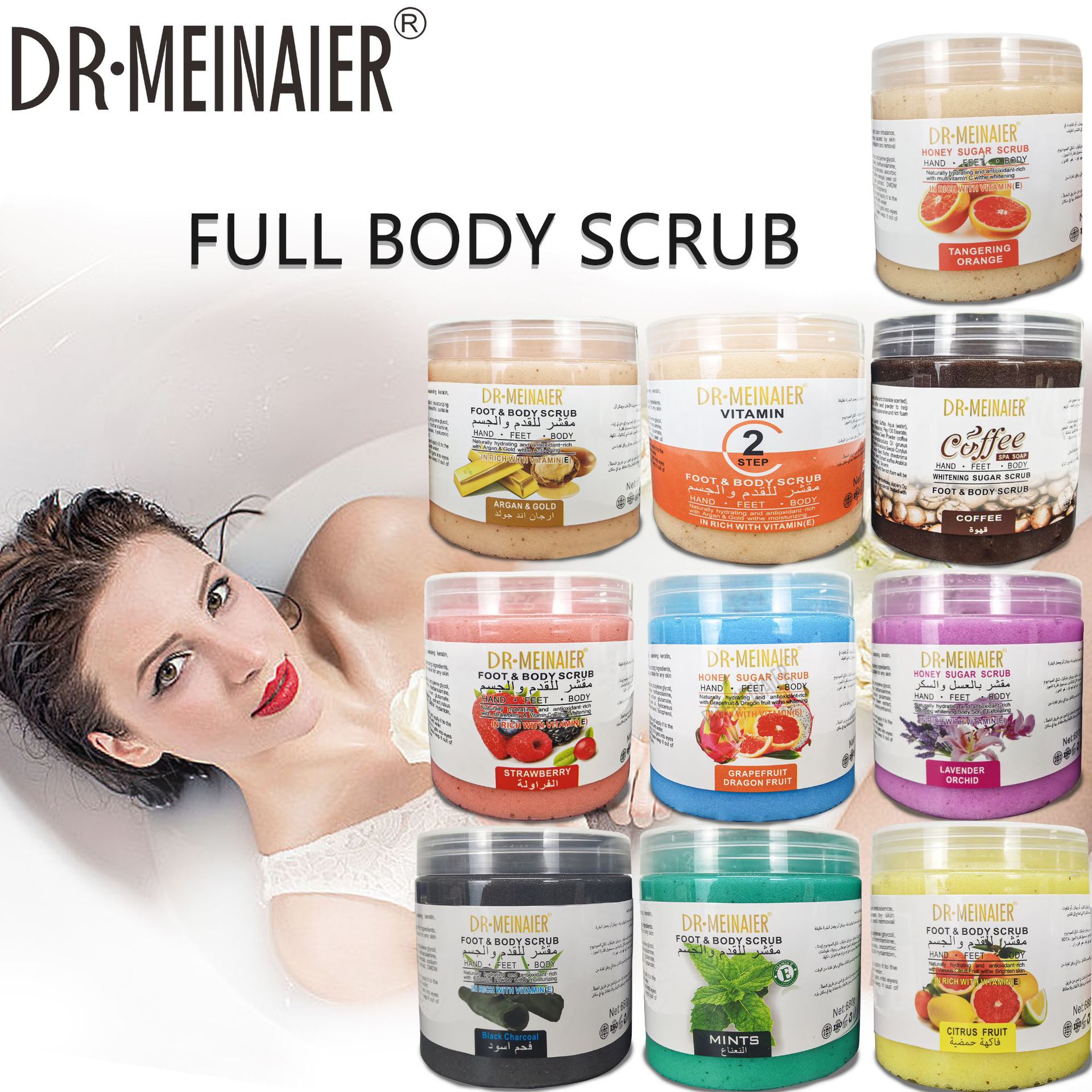 Cross-border trade scrub wet salt, full-body bath salt, exfoliating and chicken skin removal, sea salt, bath salt 680g wholesale full figure