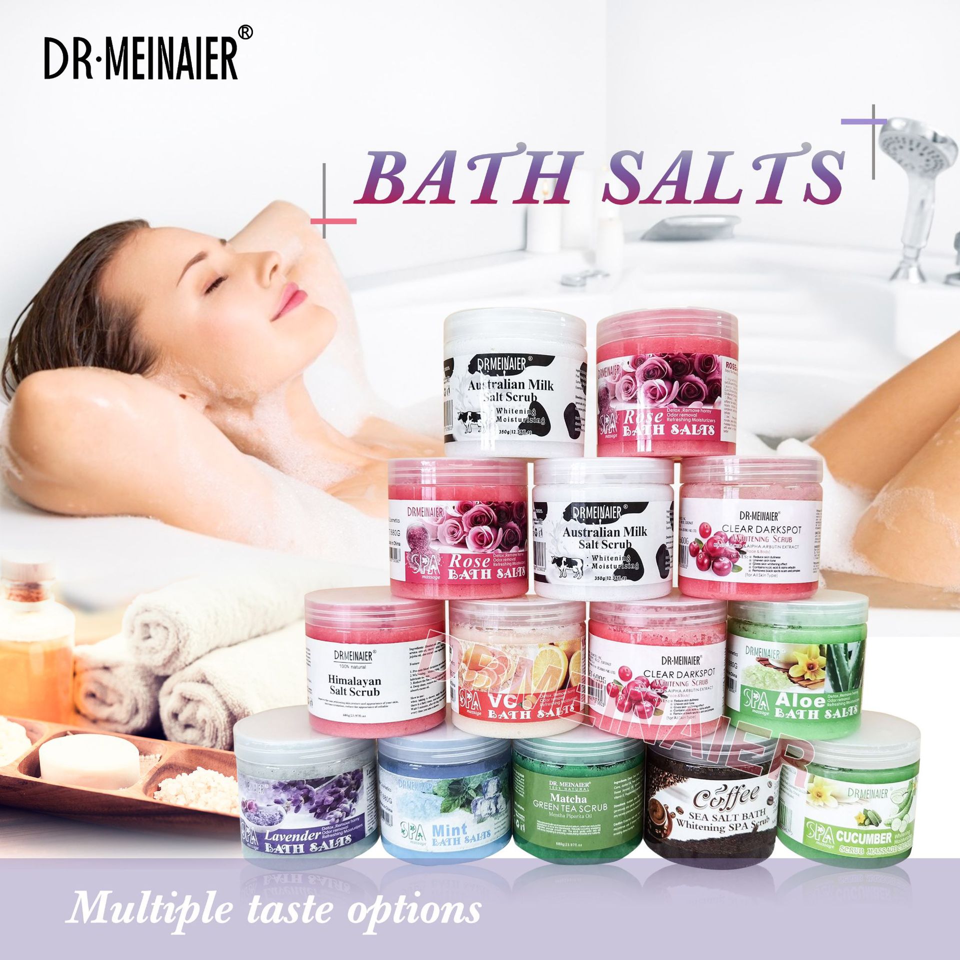 Cross-border foreign trade exfoliation, bath, soaking, wet salt, chicken skin removal, skin rejuvenation, scrubbing, dead skin removal, moisturizing, scrub, bath salt batch full figure