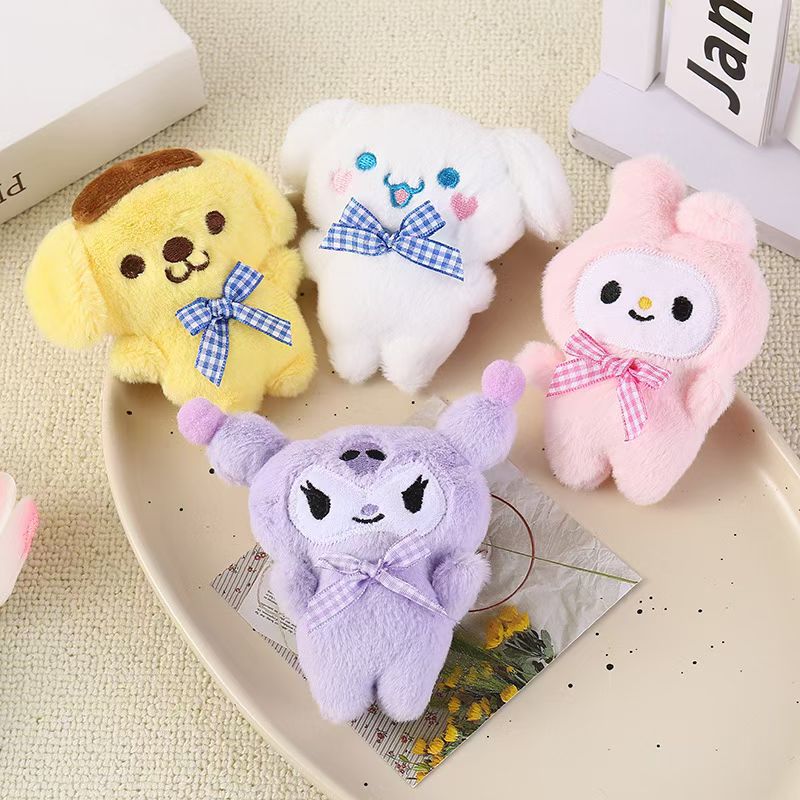 三丽鸥卡通玩偶半成品毛绒纯棉公仔DIY发箍发圈钥匙扣配件批发