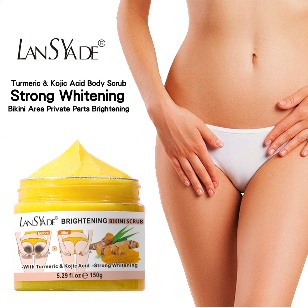 Cross-border Bikini Scrub brightening and Rejuvenation Kojic acid turmeric Scrub Ice Cream Cleansing and Exfoliating Body Bath Salt Application Scenario